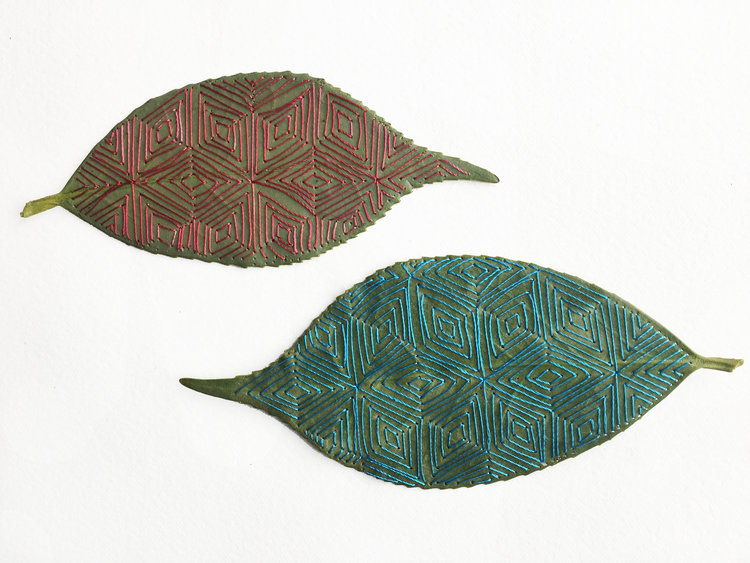 Leaf Embroidery Art by Hillary Waters Fayle