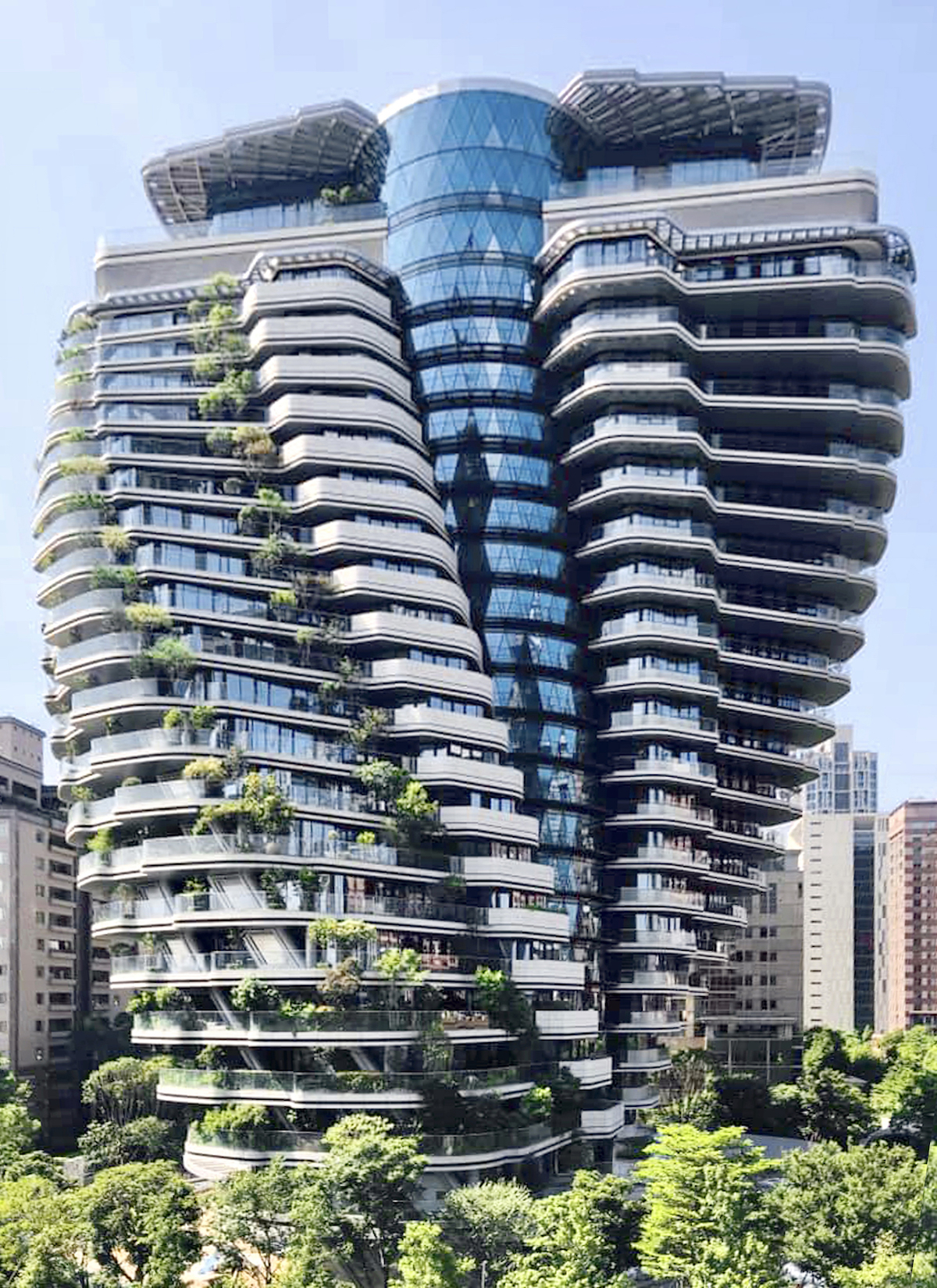 This Twisting Carbon-Absorbing Tower in Taipei Will Soon Be Completed