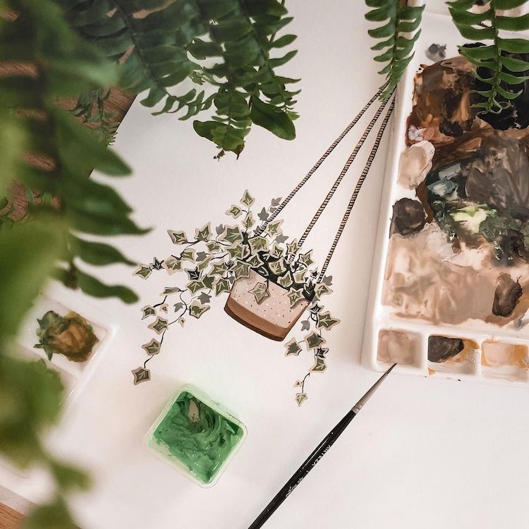 House Plant Paintings by Rosa F