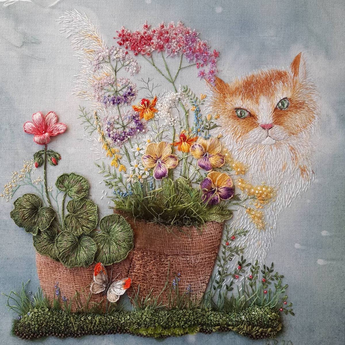 Rosa Andreeva Embroidered Garden With Snail