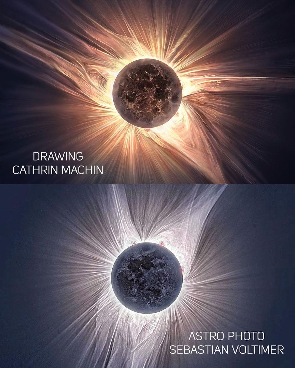 Solar Eclipse Painting by Cathrin Machin