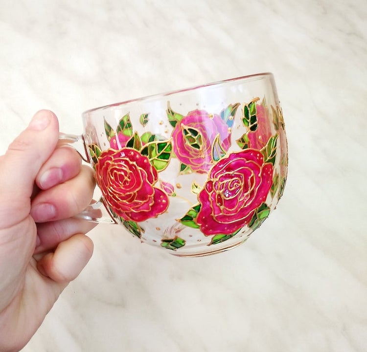 Hand-Painted Glass Mugs by ArtMasha