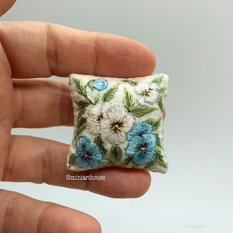 - ViralBandit Miniature Embroidered Pillows by MiniArtHouse