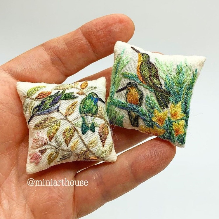 - ViralBandit Miniature Embroidered Pillows by MiniArtHouse