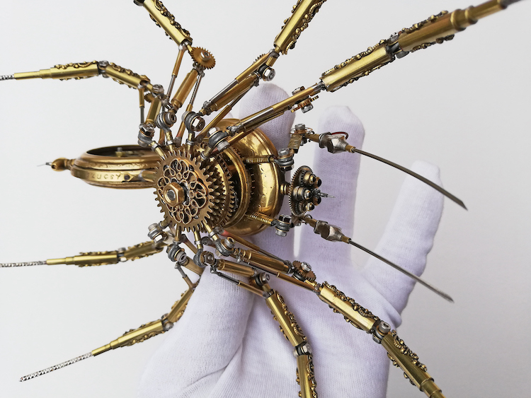 - ViralBandit Steampunk Spider Made From Antique Watches by Peter Szucsy