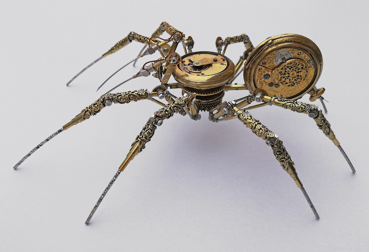 - ViralBandit Steampunk Spider Made From Antique Watches by Peter Szucsy