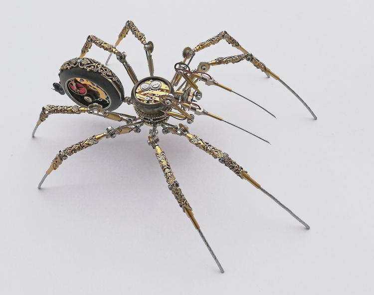 - ViralBandit Steampunk Spider Made From Antique Watches by Peter Szucsy