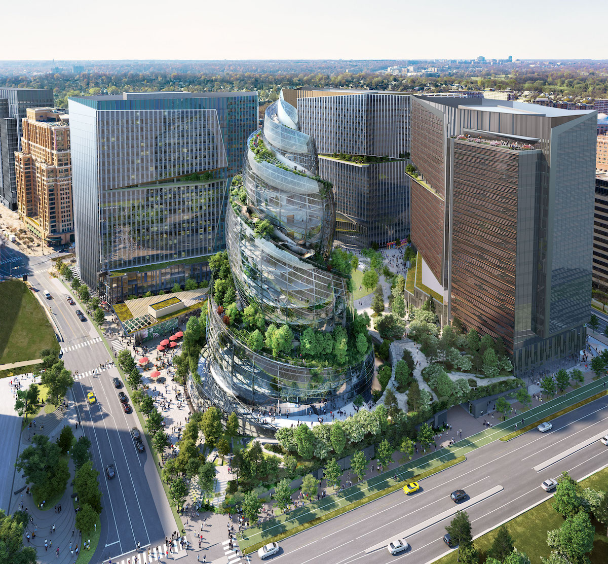 Amazon’s Newest Headquarters is a Helix Tower Covered in Trees