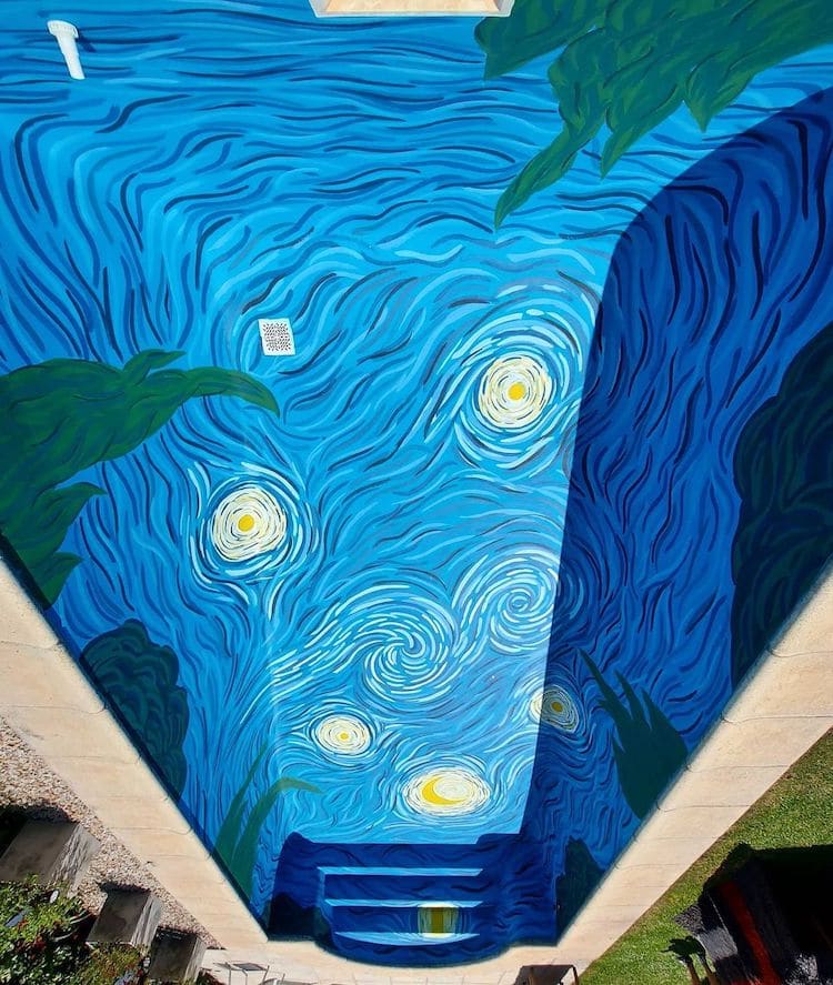 Van Gogh Starry Night Swimming Pool by Amancay Murales
