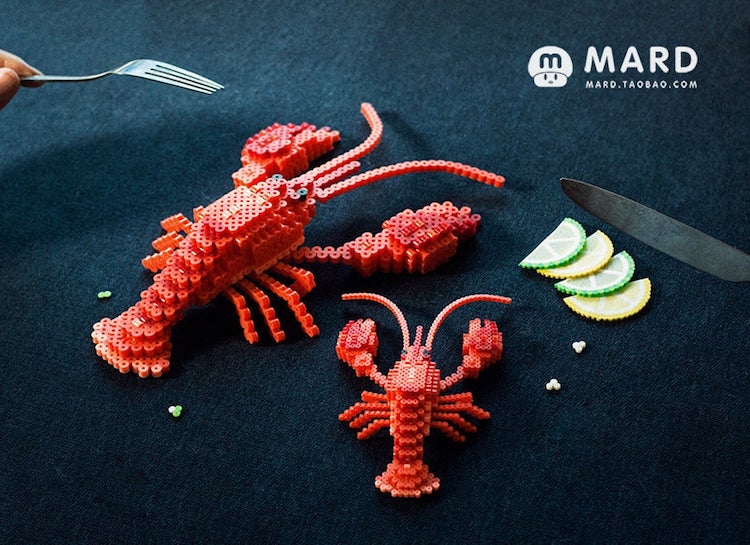 Lobster 3D Perler Bead Pattern