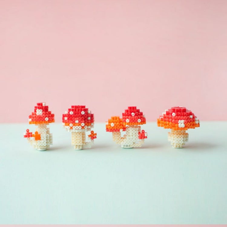 Mushroom 3D Perler Bead Pattern