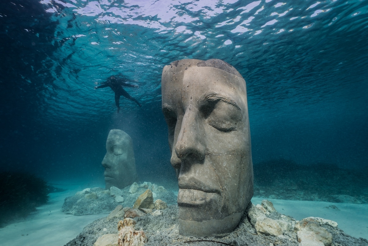 Jason deCaires Taylor’s Cannes Underwater Museum Features Monumental Submerged Masks 