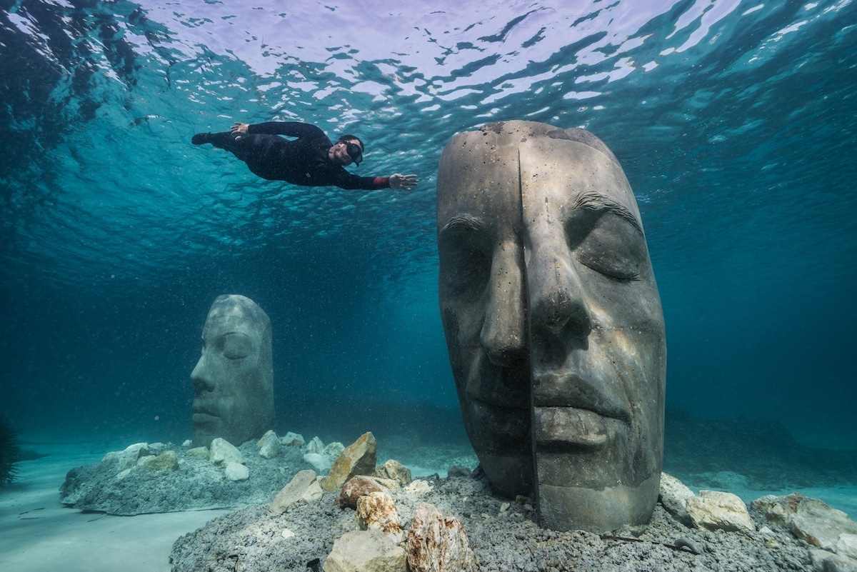 Jason deCaires Taylor’s Cannes Underwater Museum Features Monumental Submerged Masks 