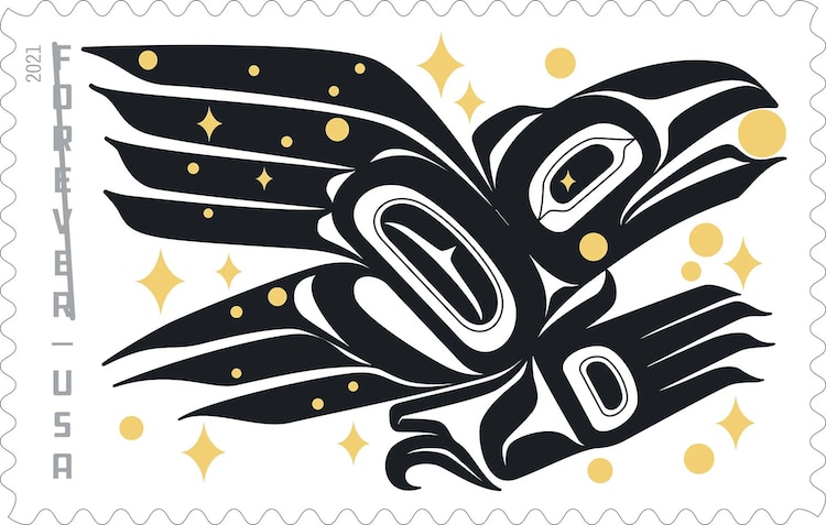 USPS Stamp Raven Story by Rico Worl