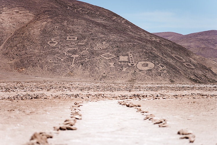 Geoglyphs in Atacama Desert, Chile.