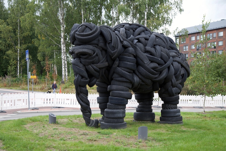 Recycled Tire Sculptures by Villu Jaanisoo