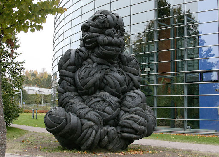 Gorilla Sculpture Made From Recycled Tires