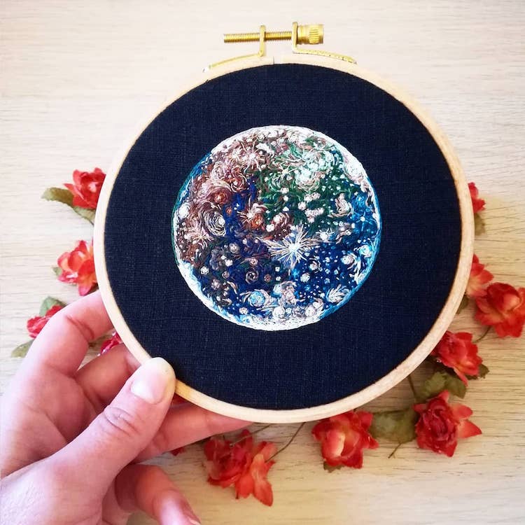 Space Embroidery Designs by Ophélie Trichereau