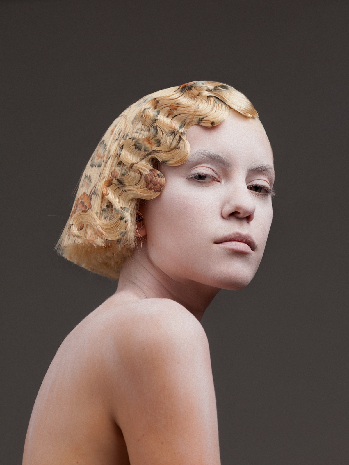 Digitally Printed Flower Hairstyles by Alexis Ferrer