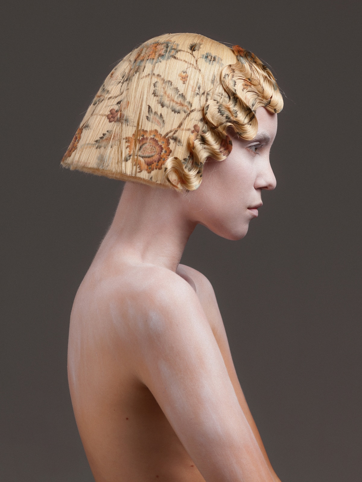 Digitally Printed Flower Hairstyles by Alexis Ferrer