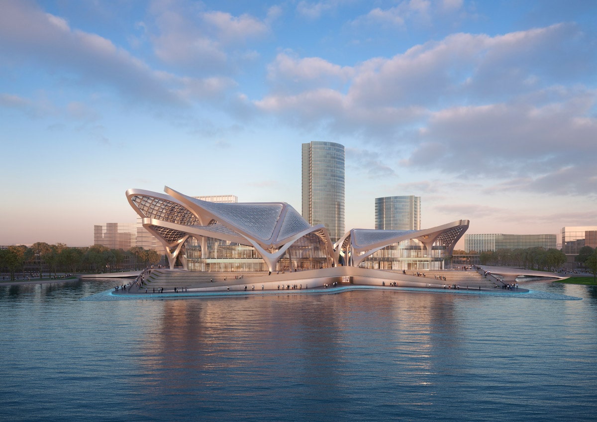 Zaha Hadid Architects’ Stunning New Zhuhai Jinwan Civic Art Centre Is Now Under Construction in Southern China
