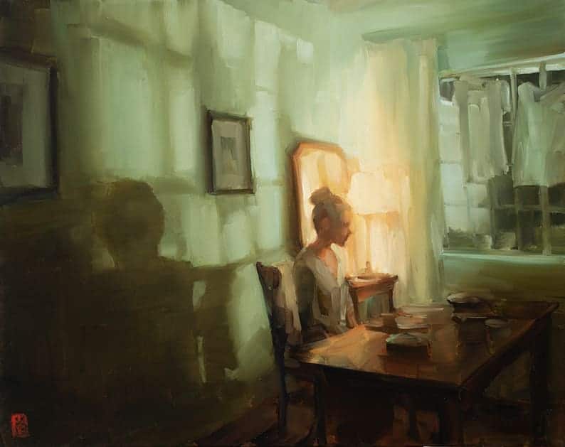 Atmospheric Indoor Oil Paintings by Sasha Hartslief