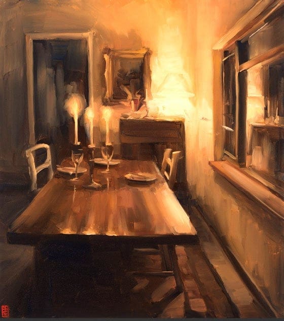 Atmospheric Indoor Oil Paintings by Sasha Hartslief