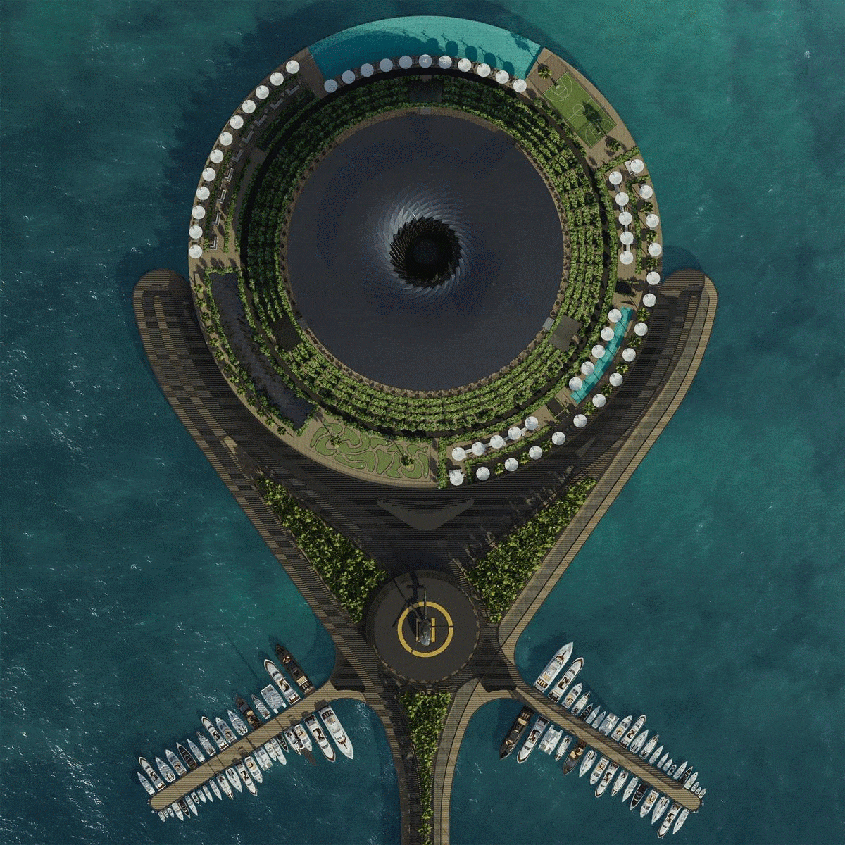 This Architect Designed a Conceptual Eco-Floating Hotel in Qatar