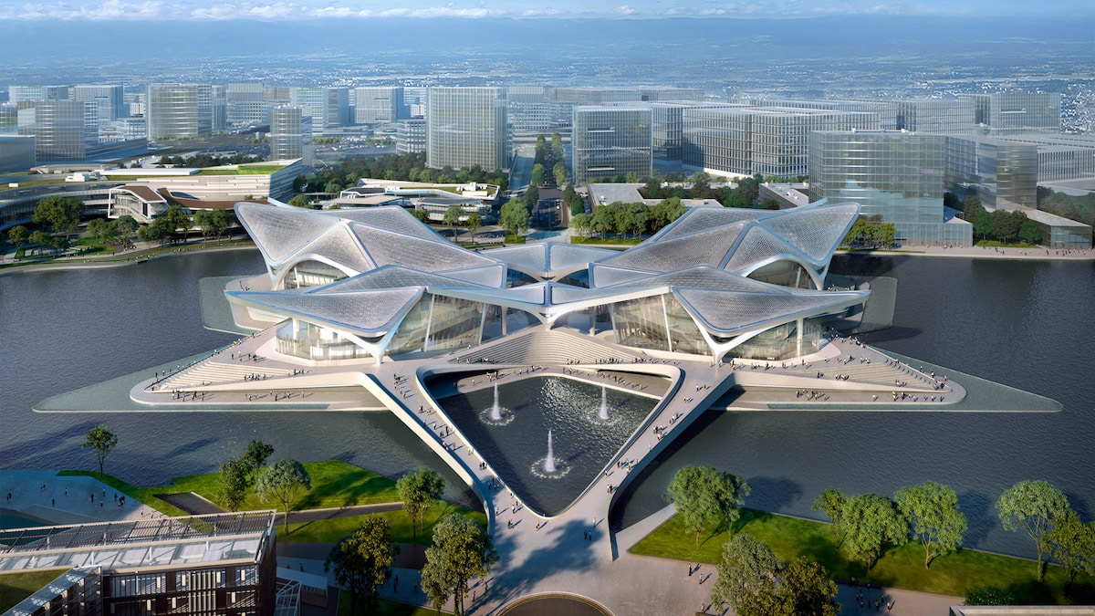 Zaha Hadid Architects’ Stunning New Zhuhai Jinwan Civic Art Centre Is Now Under Construction in Southern China