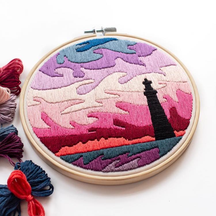 Colorful Nature Embroidery Art by Jen Ann Smith