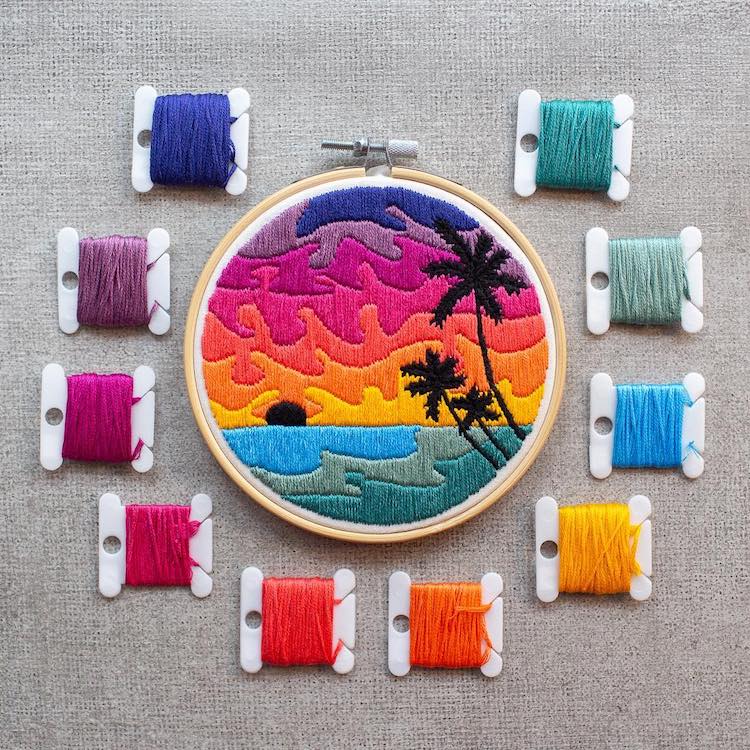 Colorful Nature Embroidery Art by Jen Ann Smith