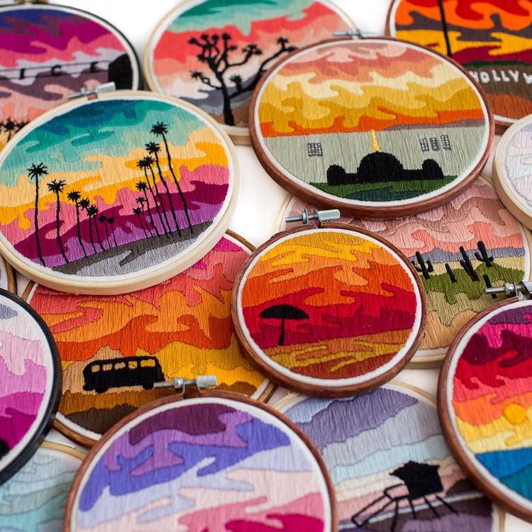 Colorful Nature Embroidery Art by Jen Ann Smith