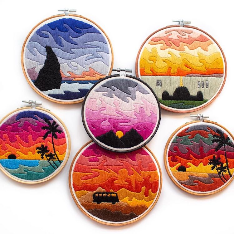 Colorful Nature Embroidery Art by Jen Ann Smith