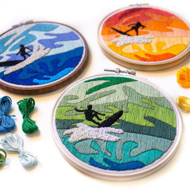 Colorful Nature Embroidery Art by Jen Ann Smith