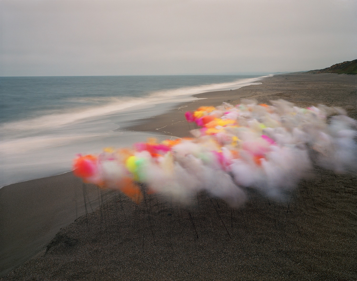 Photographs of Tulle Floating Over Landscapes by Thomas Jackson