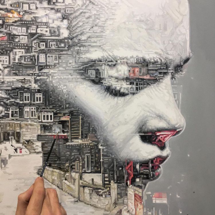 Double Exposure Paintings by Cristian Blanxer