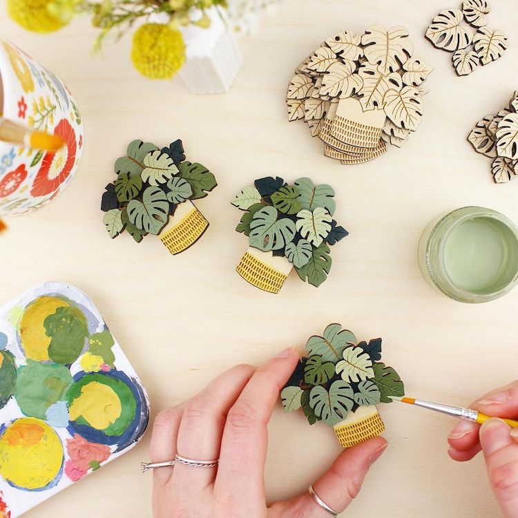 Houseplant Wooden Jewelry by Layla Amber