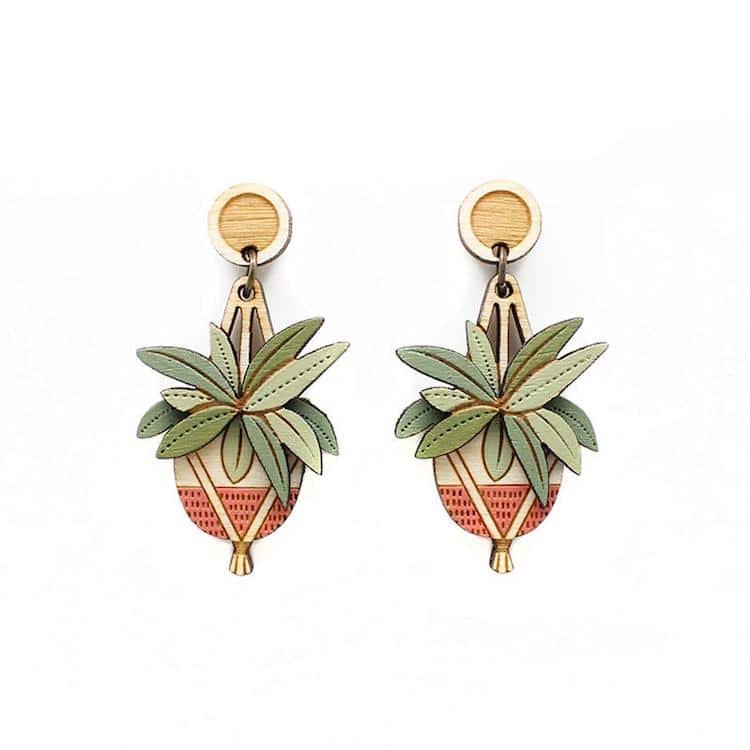 Houseplant Wooden Jewelry by Layla Amber
