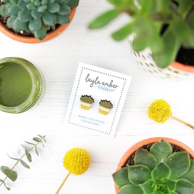 Houseplant Wooden Jewelry by Layla Amber