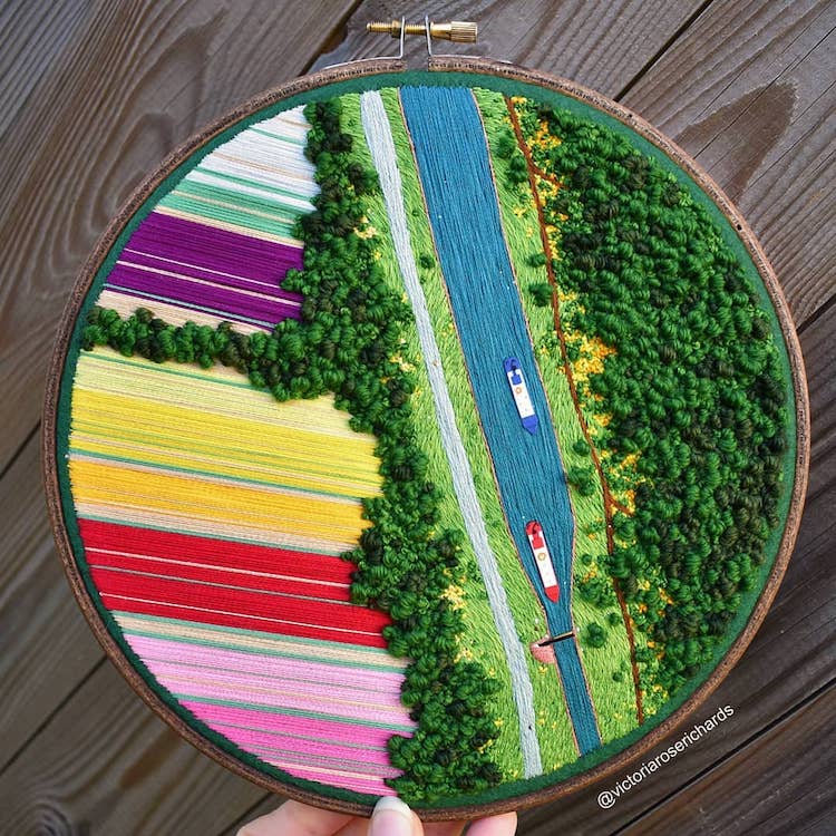 3D Landscape Embroidery by Victoria Rose Richards
