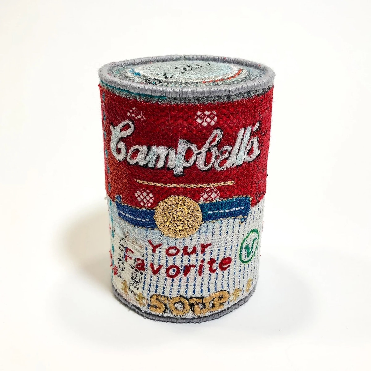 Embroidered Felt Campbell's Soup Can
