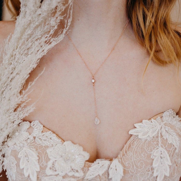 Moonstone Lariat Necklace
