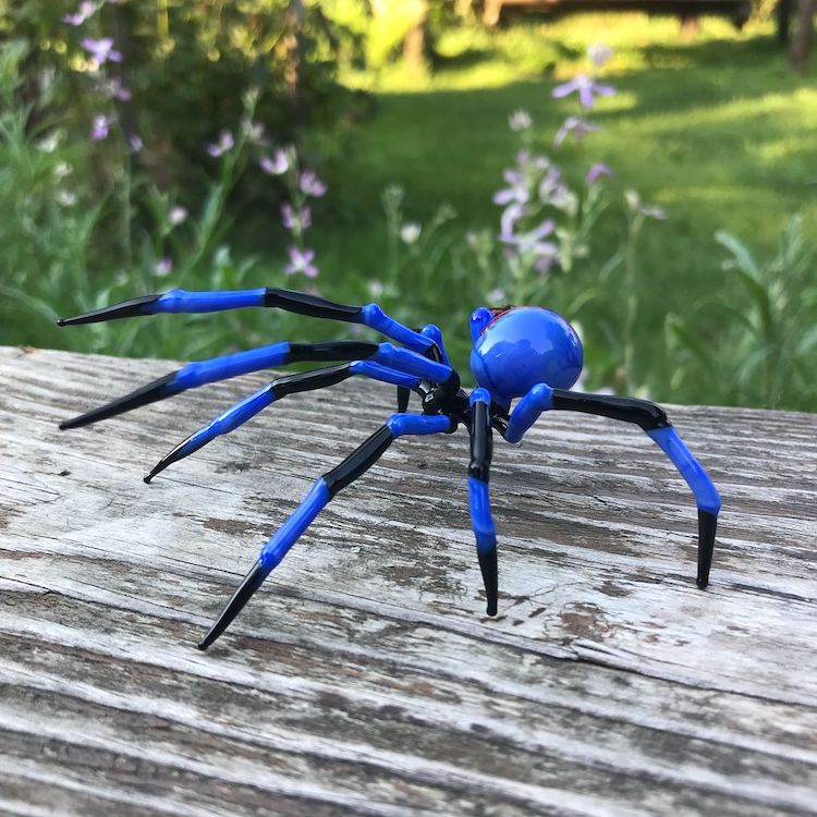 Hand Blown Glass Spiders