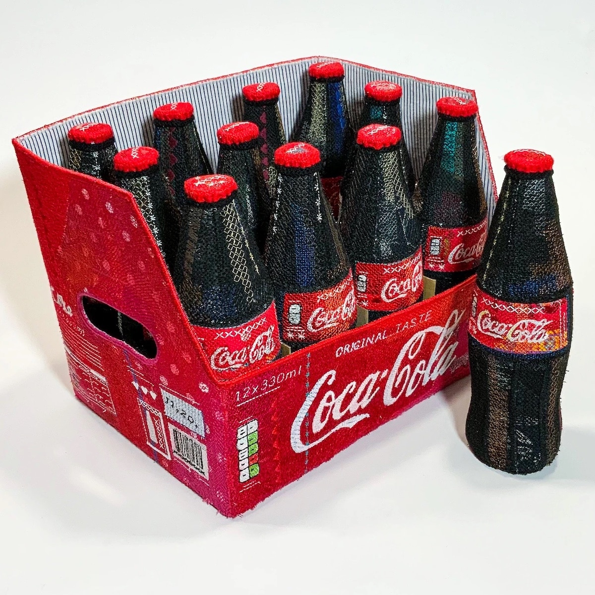 Embroidered Felt Coke Bottles