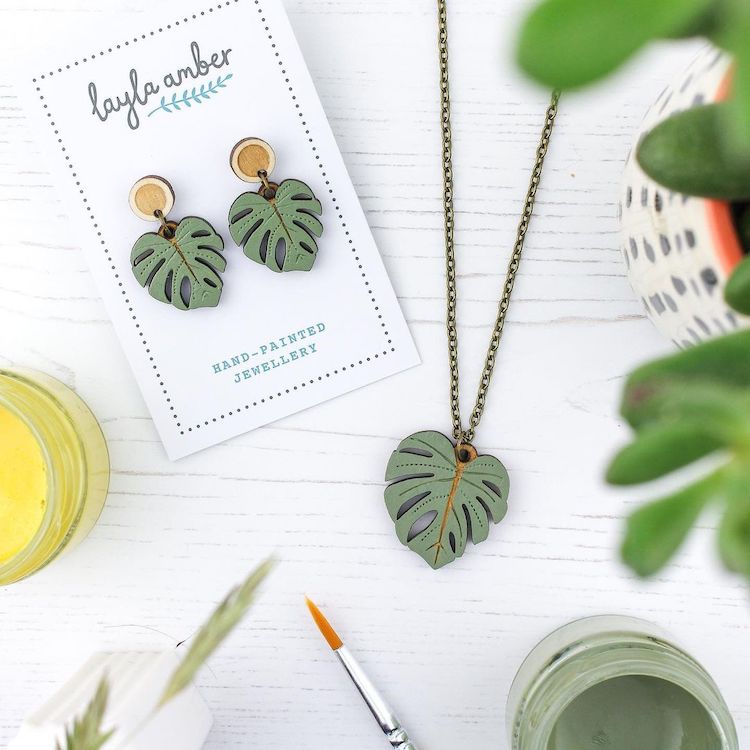 Houseplant Wooden Jewelry by Layla Amber