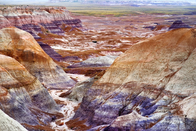 Aerial View of the Petrified Forest National Park in Arizona