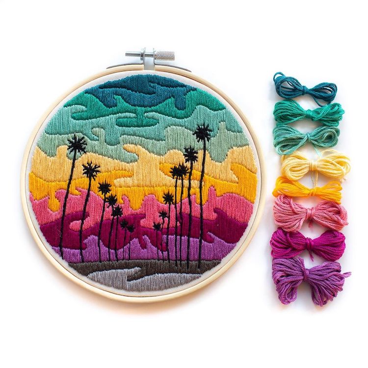 Colorful Nature Embroidery Art by Jen Ann Smith