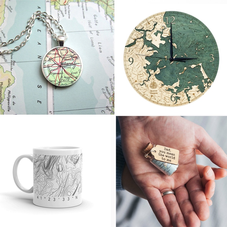 Map Gifts on Etsy to Commemorate Special Places