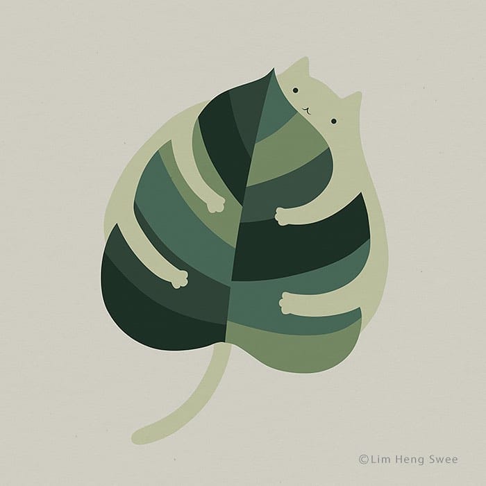 Cats and Plants Illustrations by Lim Heng Swee