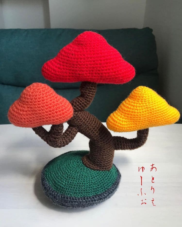 Knitted Bonsai by atelier Euph